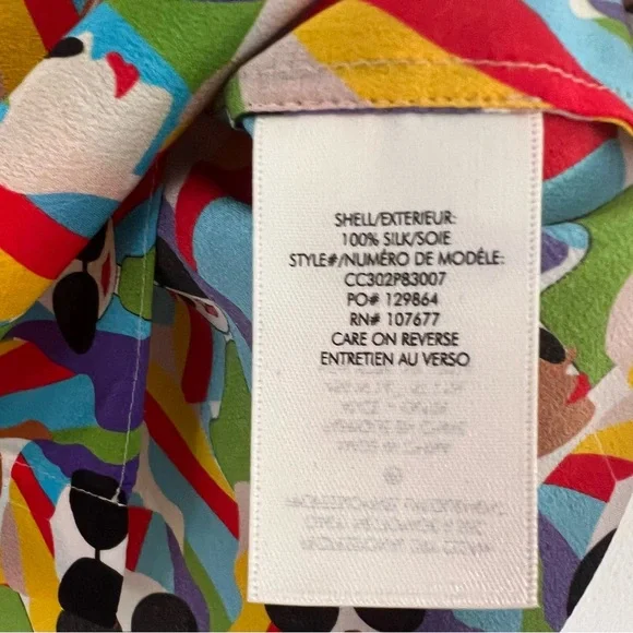 Alice & Olivia WILLA PLACKET TOP Button Down Silk Shirt Mod Stace - MEDIUM - Picture 12 of 12